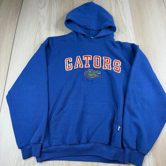 Russell Athletic Gators Mens Blue Long Sleeve Performance Pullover Hoodie Size M - Picture 1 of 13
